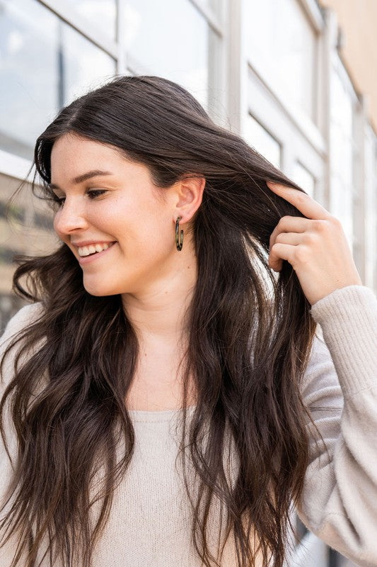 Camy Earrings - Olive Tortoise