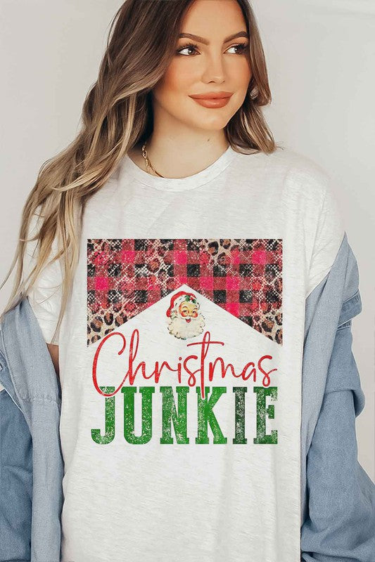 CHRISTMAS JUNKIE GRAPHIC TEE / T-SHIRT