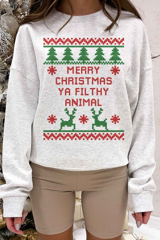 Christmas Animal Graphic Sweatshirt