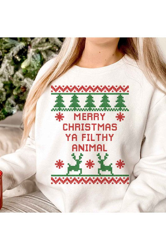 Christmas Animal Graphic Sweatshirt