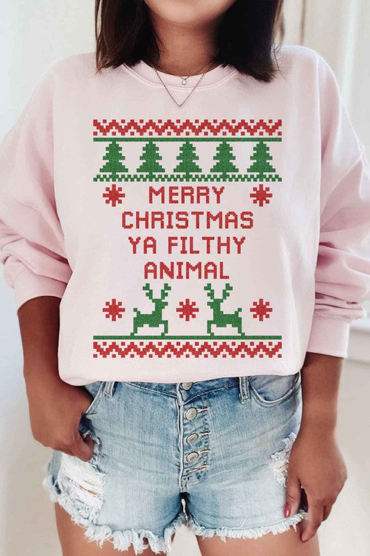 Christmas Animal Graphic Sweatshirt