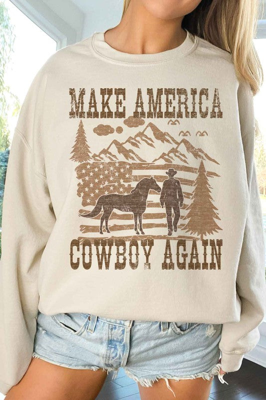 MAKE AMERICA COWBOY AGAIN OVERSIZED SWEATSHIRT