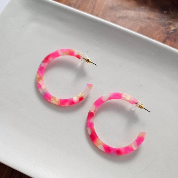 Camy Hoops - Tropical Pink