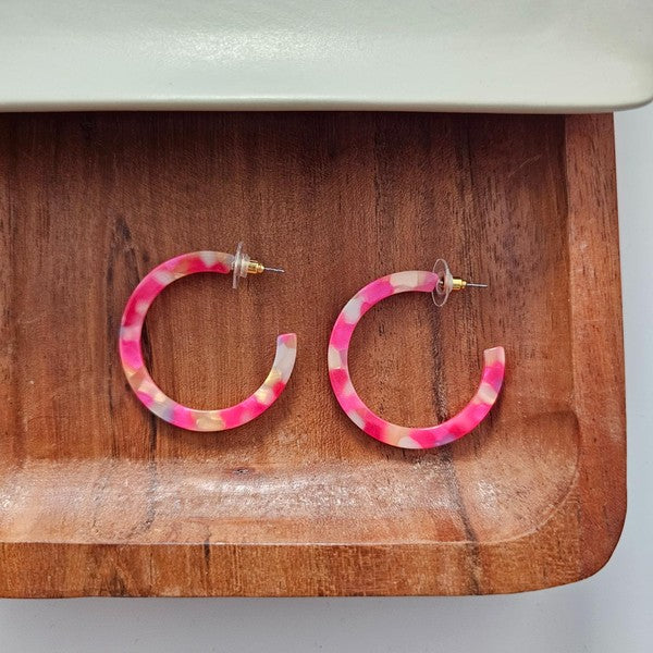 Camy Hoops - Tropical Pink