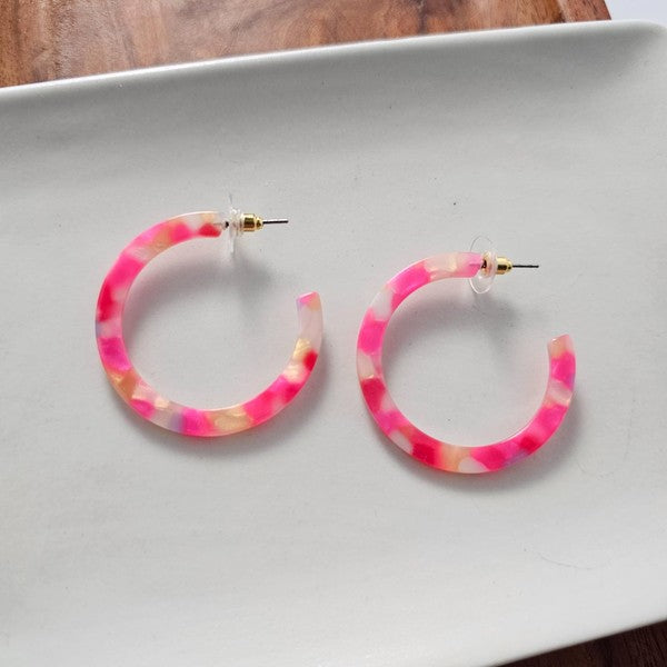 Camy Hoops - Tropical Pink