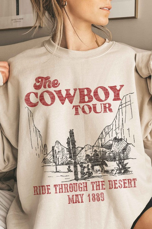 COWBOY TOUR WESTERN COUNTRY OVERSIZED SWEATSHIRT