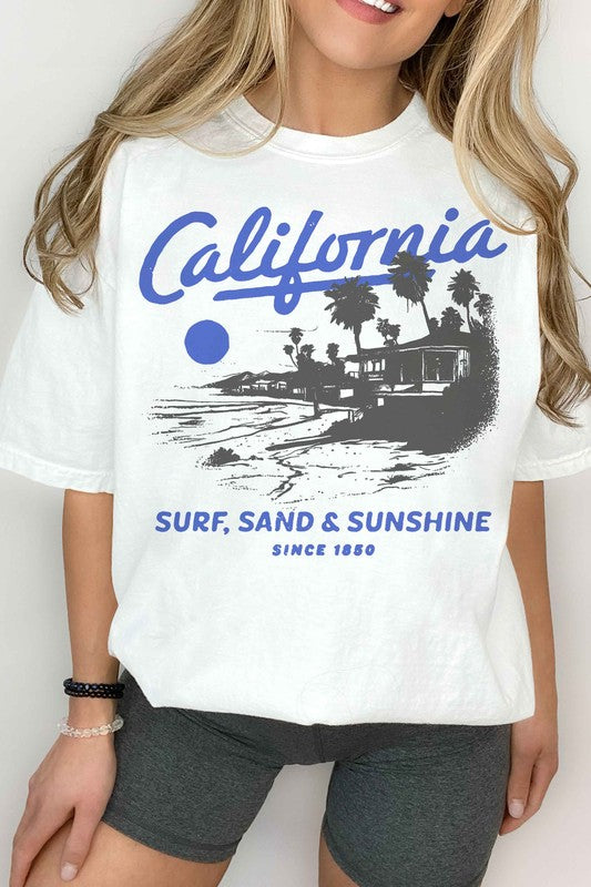 CALIFORNIA SURG SAND AND SUNSHINE GRAPHIC TEE