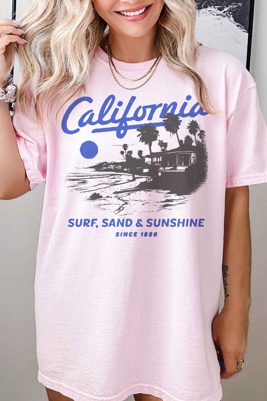 CALIFORNIA SURG SAND AND SUNSHINE GRAPHIC TEE