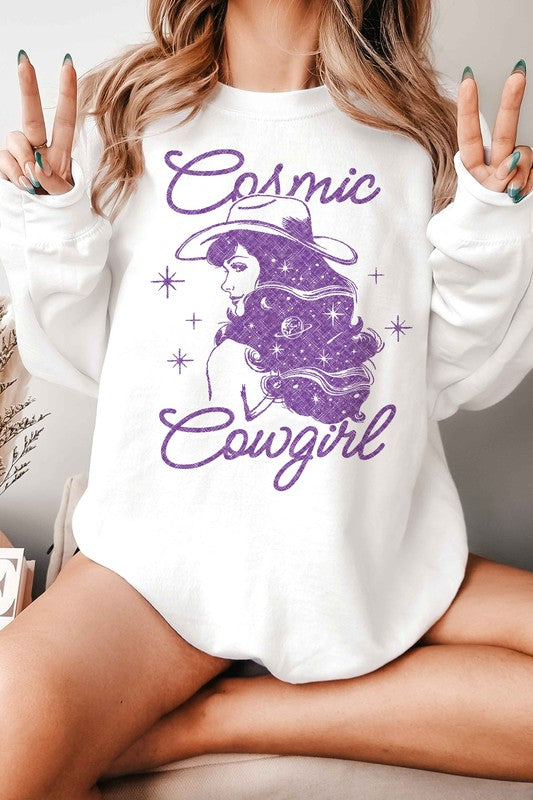 COSMIC COWGIRL WESTERN COUNTRY GRAPHIC SWEATSHIRT