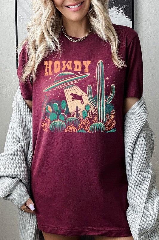 Howdy Cow Abduction Graphic T Shirts