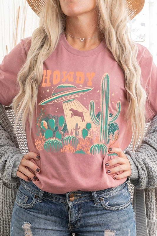 Howdy Cow Abduction Graphic T Shirts