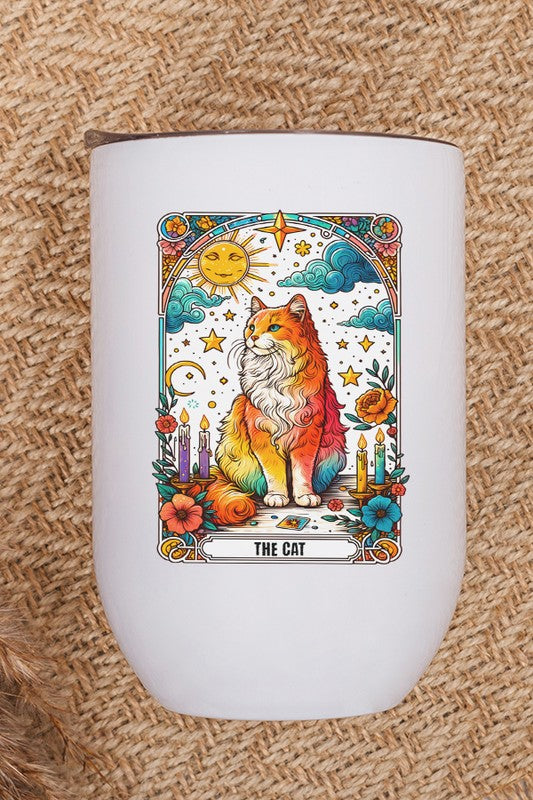 Home Gifts The Cat Card Wine Cup Tumbler