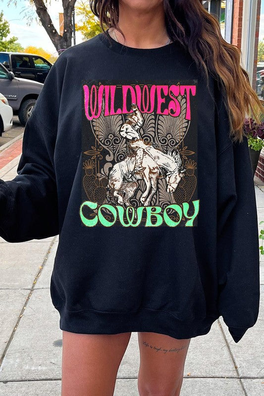 Wild West Cowboy Graphic Fleece Sweatshirts