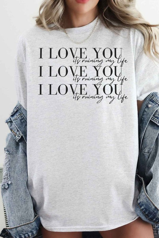 I LOVE YOU OVERSIZED GRAPHIC TEE