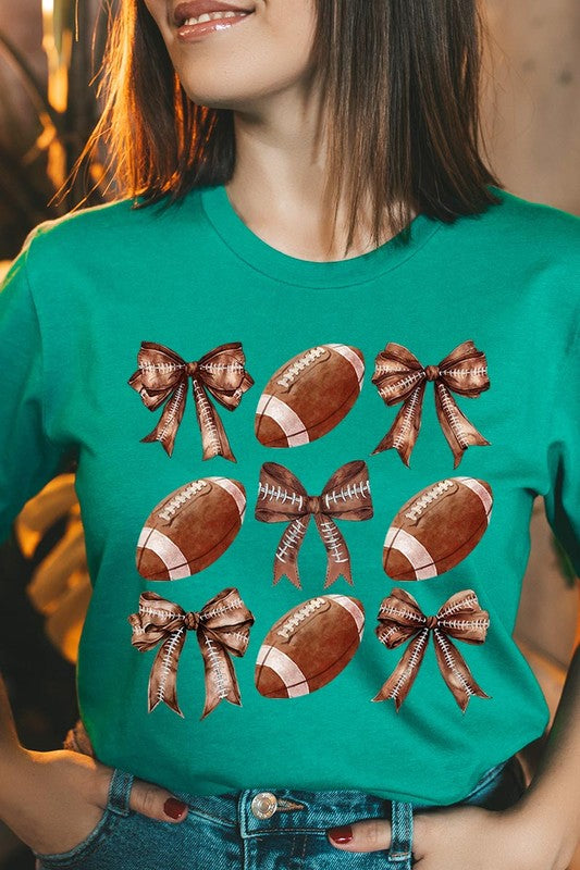 Coquette Football Bow Graphic Tee