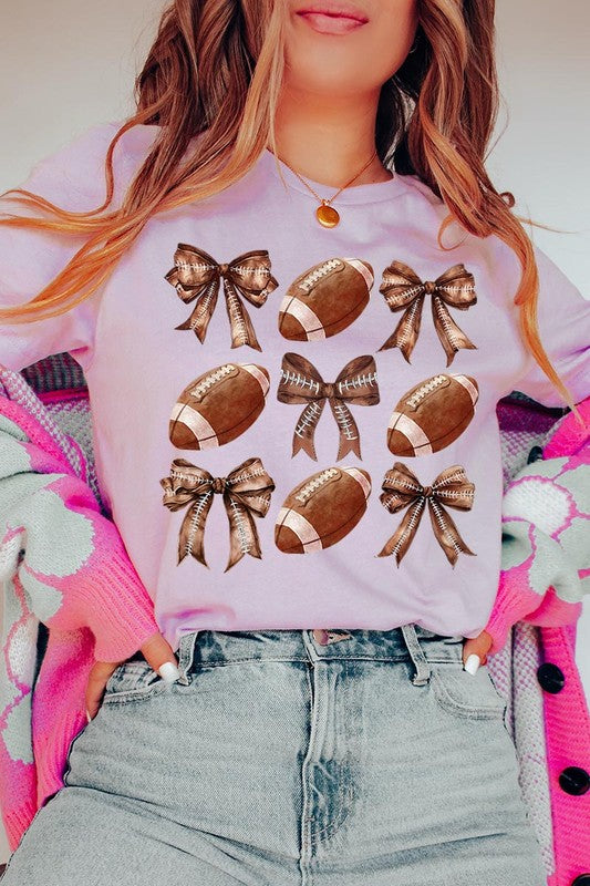 Coquette Football Bow Graphic Tee