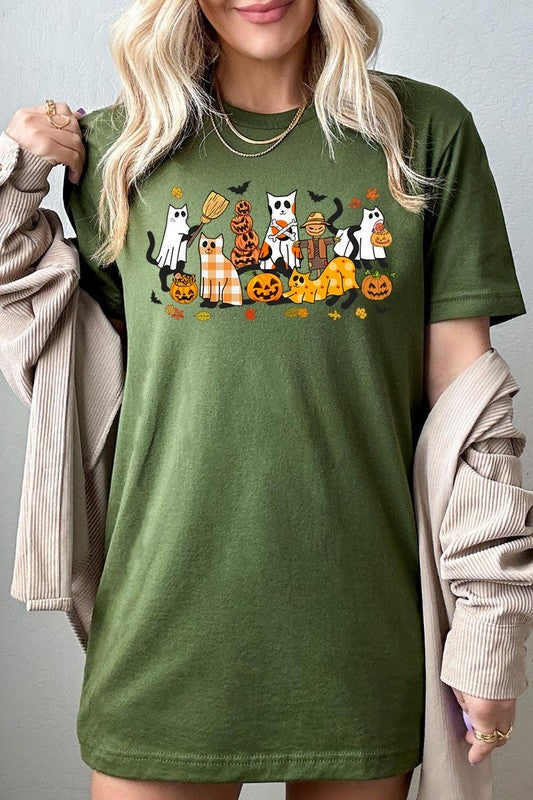 Black Cat Halloween Graphic Tee