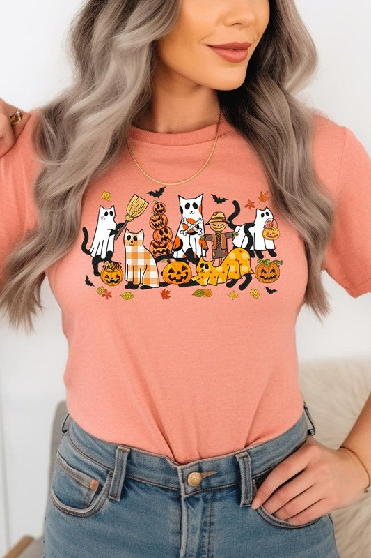 Black Cat Halloween Graphic Tee