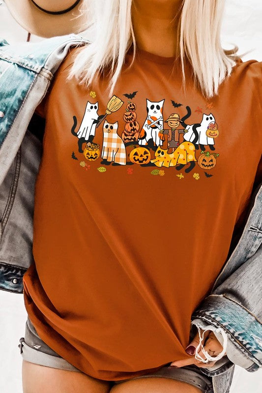 Black Cat Halloween Graphic Tee