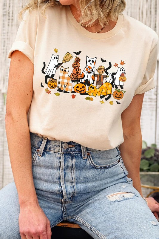 Black Cat Halloween Graphic Tee