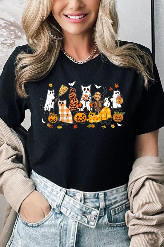 Black Cat Halloween Graphic Tee