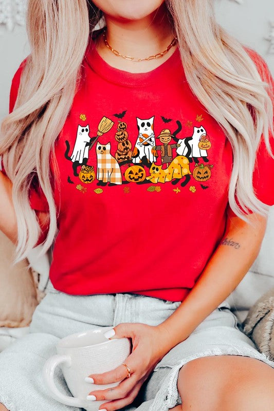 Black Cat Halloween Graphic Tee