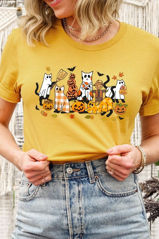 Black Cat Halloween Graphic Tee