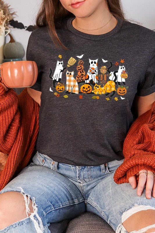 Black Cat Halloween Graphic Tee