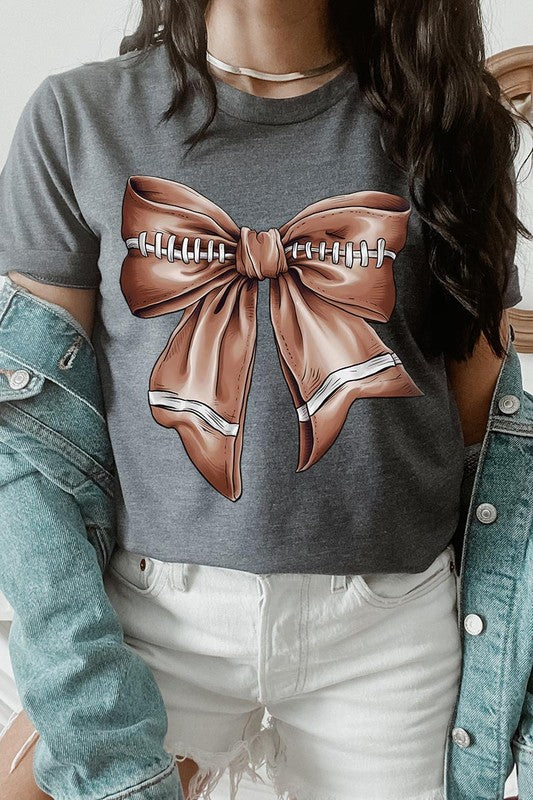 Coquette Football Bow Graphic Tee