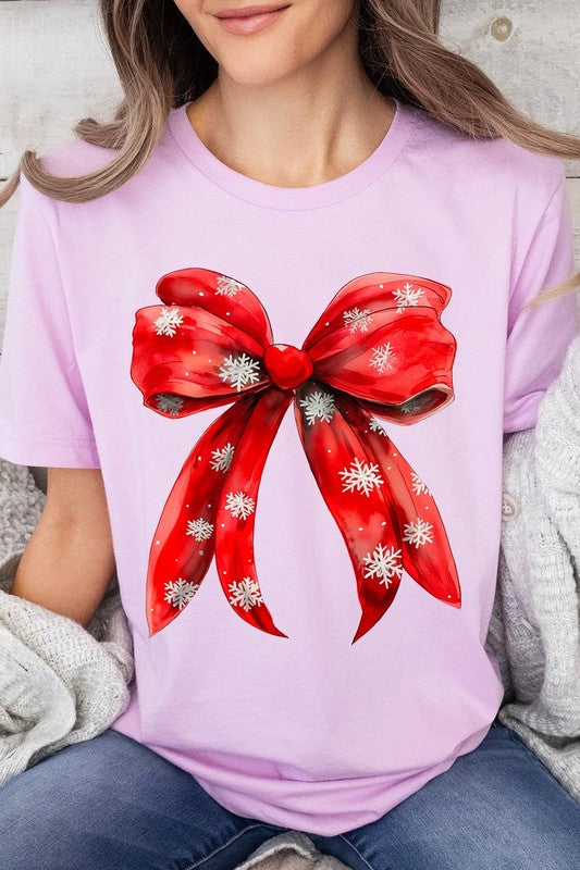 Christmas Snowflakes Bow Graphic Tee